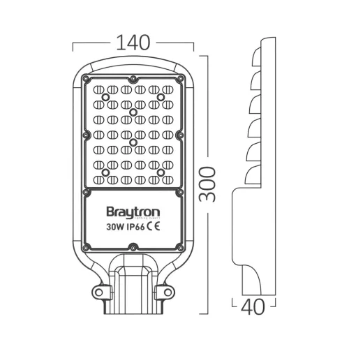 BRY-ST83-30W-GRY-4000K-IP66-LED STREET LIGHT