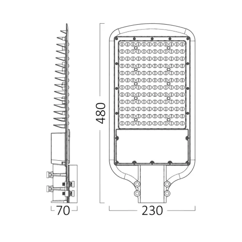 BRY-ST83-100W-GRY-4000K-IP66-LED STREET LIGHT