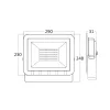 BRY-FLOOD-SD-100W-GRY-3000K-IP65-LED FLOODLIGHT