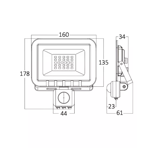 BRY-FLOOD-SC-30W-GRY-3000K-SNS-IP54-LED FLOODLIGHT