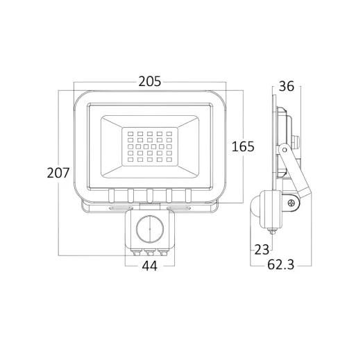 BRY-FLOOD-SC-50W-GRY-3000K-SNS-IP54-LED FLOODLIGHT