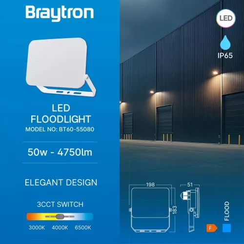 BRY-FLOOD-WF-50W-WHT-3IN1-IP65-LED FLOODLIGHT