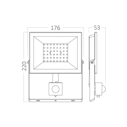 BRY-FLOOD-CF-50W-BLC-6500K-SNS-IP54-LED FLOODLIGHT