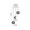 BRY-S001R-3H-3xG9-GLD-PENDANT LIGHT