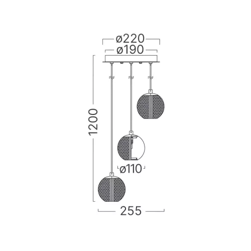 BRY-S001R-3H-3xG9-GLD-PENDANT LIGHT