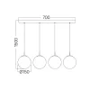 BRY-S003S-4H-4xG9-AMB-PENDANT LIGHT