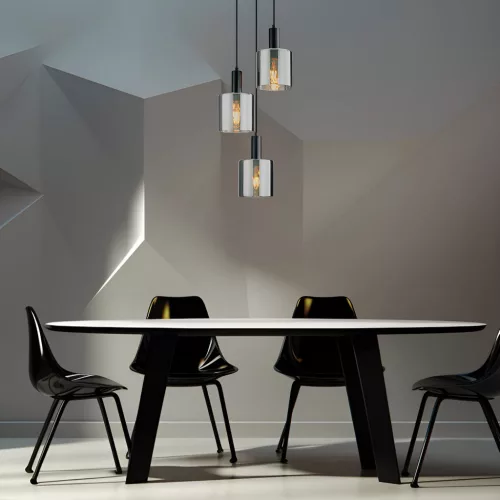 BRY-S007R-3H-3xE27-SMK-PENDANT LIGHT