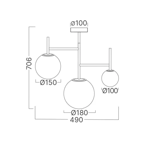 BRY-S012C-3H-3xG9-OPL-BLC-PENDANT LIGHT