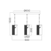 BRY-W002S-3H-3xE14-BLC-PENDANT LIGHT