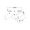 BRY-G002C-3H-3xGU10-GLD-BLC-CEILING LIGHT