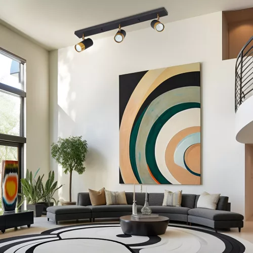 BRY-G002C-3H-3xGU10-GLD-BLC-CEILING LIGHT
