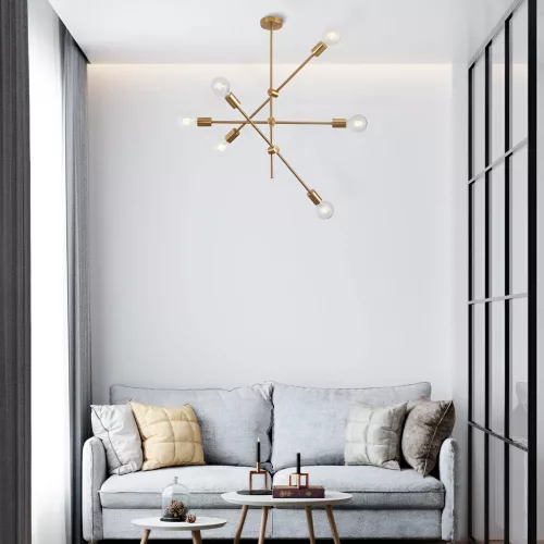 BRY-G004C-6H-6xE27-GLD-PENDANT LIGHT