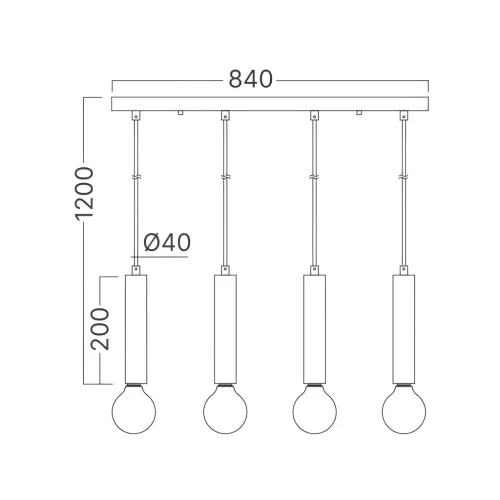 BRY-G005S-4H-4xE27-GLD-PENDANT LIGHT
