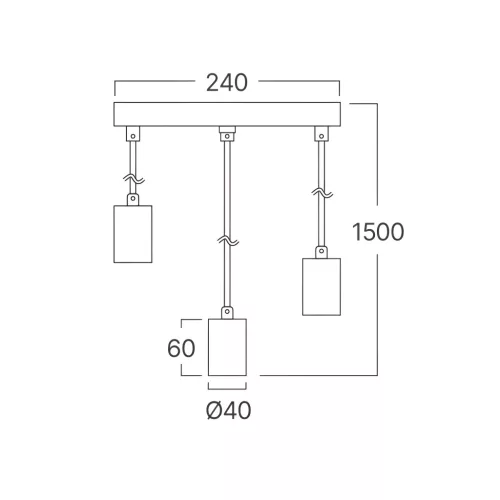 BRY-G006R-3H-3xE27-BLC-PENDANT LIGHT