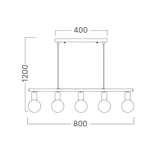 BRY-G006S-5H-5xE27-BLC-PENDANT LIGHT