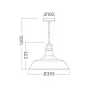 BRY-P003R-1H-1xE27-BLC-PENDANT LIGHT