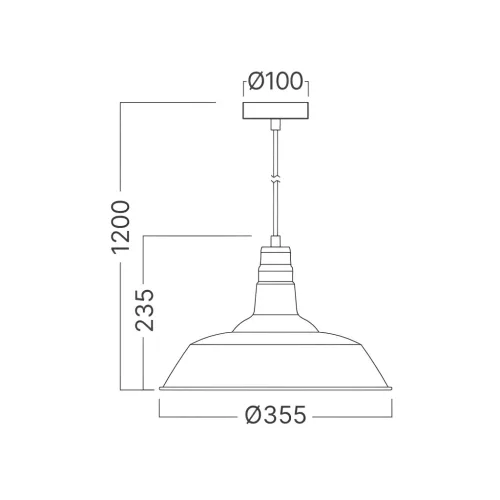 BRY-P003R-1H-1xE27-BLC-PENDANT LIGHT