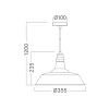 BRY-P003R-1H-1xE27-BRZ-PENDANT LIGHT
