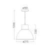 BRY-P008R-1H-1xE27-GRY-PENDANT LIGHT