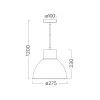 BRY-P008R-1H-1xE27-BLC-PENDANT LIGHT
