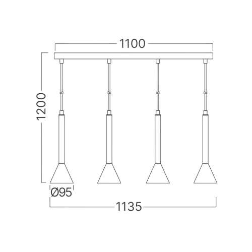 BRY-P011S-4H-4xGU10-BLC-PENDANT LIGHT