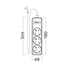BRY-XLINE-3WAY-EU-3x1,5mm2-3M-EXT.SOCKET