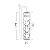 BRY-XLINE-3WAY-EU-3x1,5mm2-5M-EXT.SOCKET