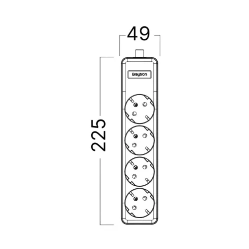 BRY-XLINE-4WAY-EU-W/O CABLE-EXT.SOCKET