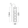 BRY-XLINE-4WAY-EU-3x1,5mm2-1,5M-EXT.SOCKET