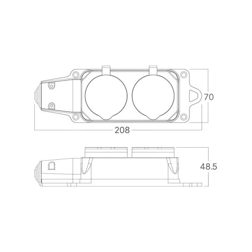 BRY-IPLINE-2 WAY-WO/CABLE-TPE-IP44- SOCKET