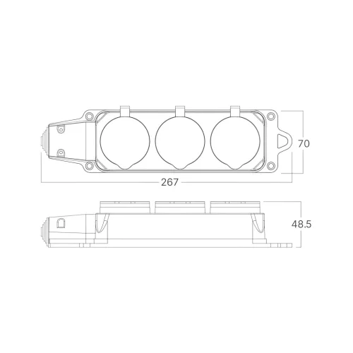 BRY-IPLINE-3 WAY-WO/CABLE-TPE-IP44- SOCKET