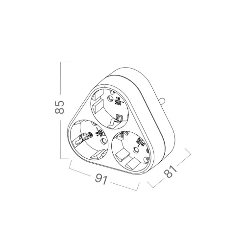 BRY-XLINE-TR3-3WAY-EU-SOCKET