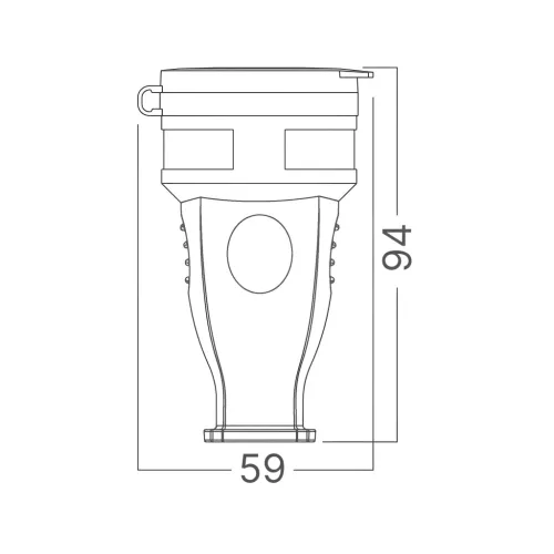 BRY-IPLINE-TPF01-W/COVER-TPE-IP44-FEMALE SOCKET