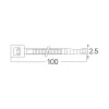 BRY-2,5x100mm-100pcs/bag-PA66-WHT-CABLE TIES