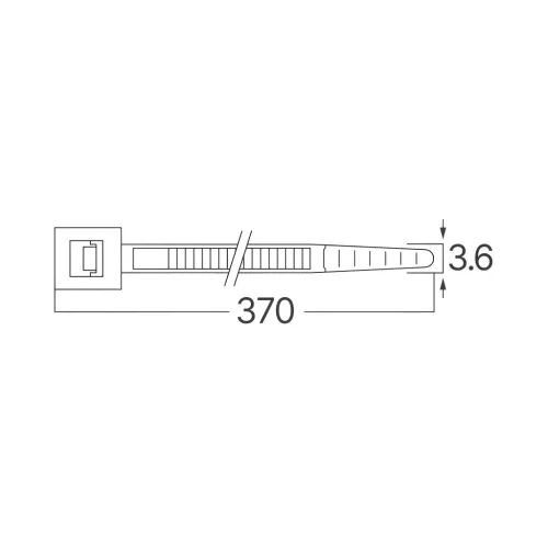 BRY-3,6x370mm-100pcs/bag-PA66-WHT-CABLE TIES