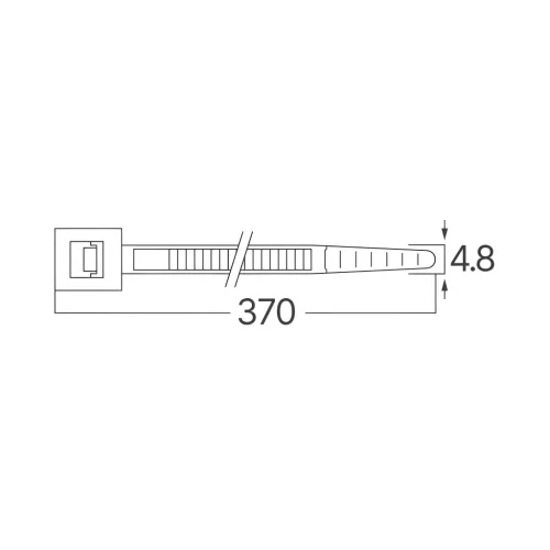 BRY-4,8x370mm-100pcs/bag-PA66-WHT-CABLE TIES