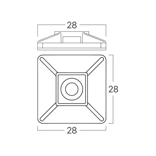 BRY-28x28mm-100pcs/bag-PA66-BLC-CABLE TIES MOUNT PAD
