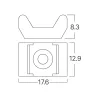 BRY-17,6x12,9-100pcs/bag-PA66-WHT-CABLE TIES SCREW MOUNT