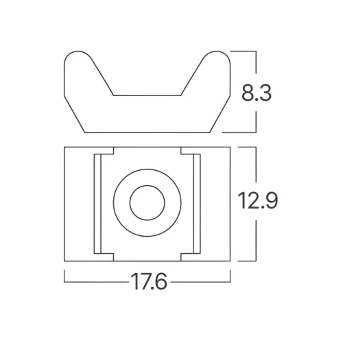 BRY-17,6x12,9-100pcs/bag-PA66-BLC-CABLE TIES SCREW MOUNT