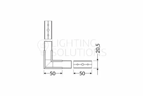 [OUTLET] TOPMET sarokidom LINEA20 90° eloxált