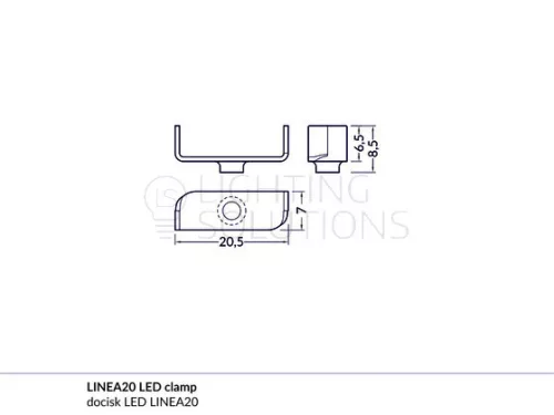 TOPMET rögzítő LED LINEA20 fehér  - kiszerelés (1 pár)