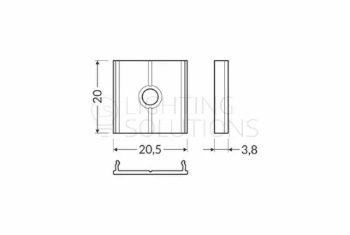 TOPMET LED profil ''T'' FIX16 rögzítő 1 cm - kiszerelés (1 pár)