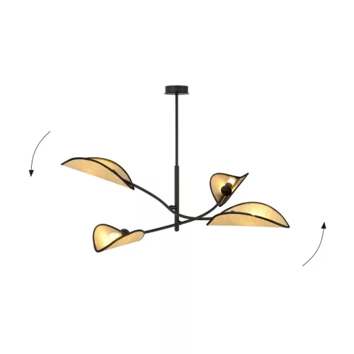 LOTUS 4 BLACK/RATTAN