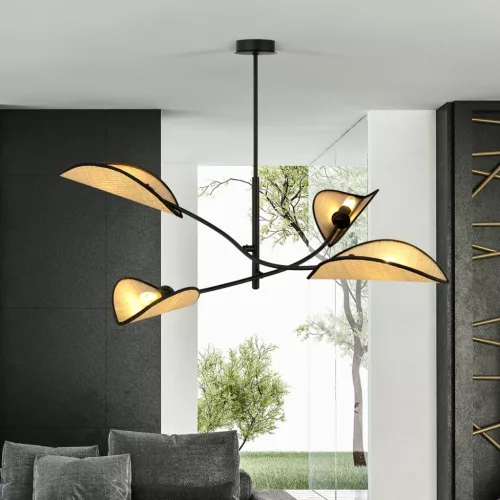 LOTUS 4 BLACK/RATTAN