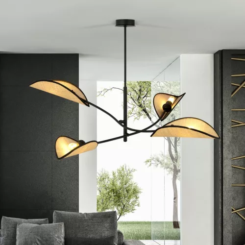 LOTUS 4 BLACK/RATTAN