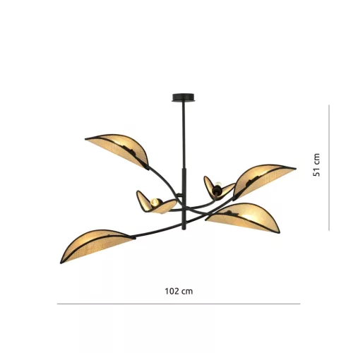 LOTUS 6 BLACK/RATTAN