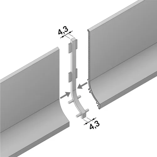 TOPMET összekötő elem BASE 180° szürke - kiszerelés (1 pár)