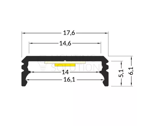 TOPMET LED-profil BUDDY 14-01 F/Y  2000 mm eloxált