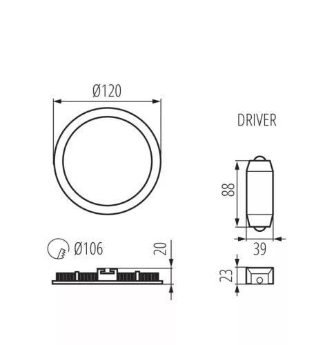 [OUTLET] ROUNDA V2LED6W-WW-W lámpa