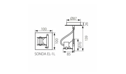 [OUTLET] Sonda mennyezeti spot lámpa 1 x GU10 max. 50W IP20